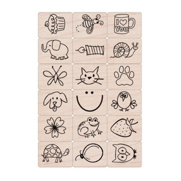 Hero Arts Ink n Stamp Fun Stuff Stamps, 18 Pieces LL330 - main
